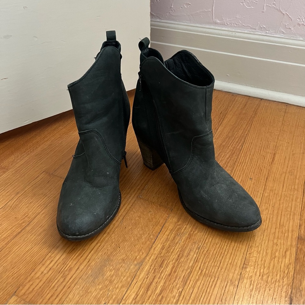 Rebel Black Leather Booties